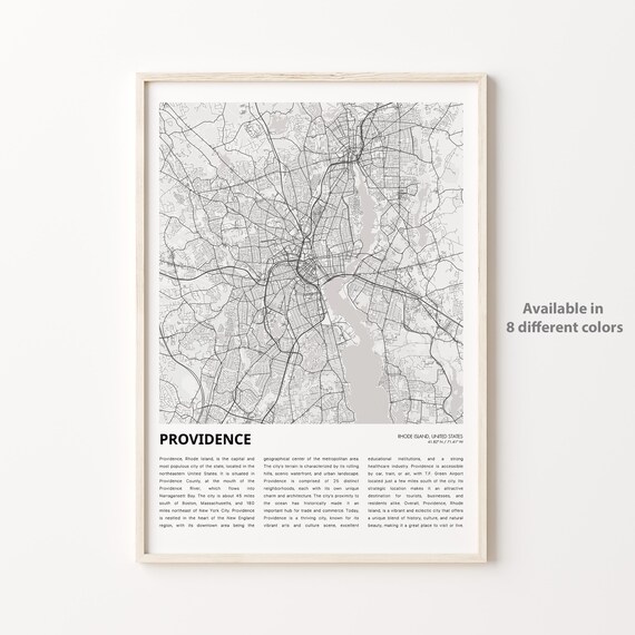 Providence Rhode Island New England Minimalist City Map Poster