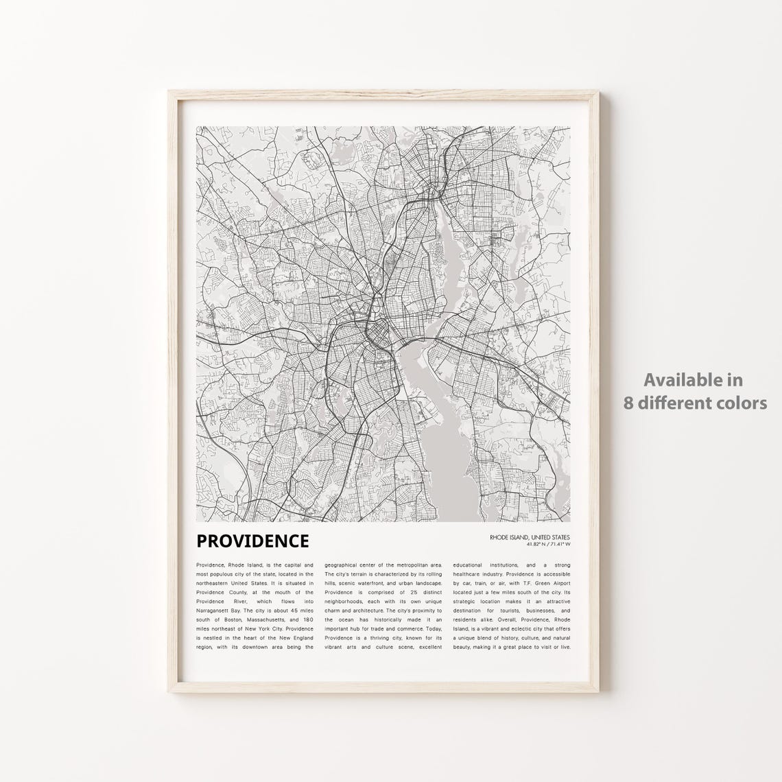 Providence Rhode Island New England Minimalist City Map Poster