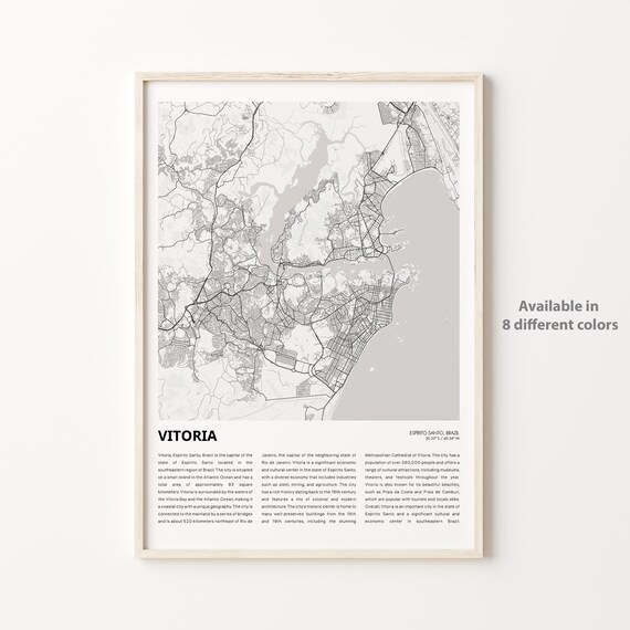 Vitoria Brazil Minimalist City Map Espirito Santo Travel Poster
