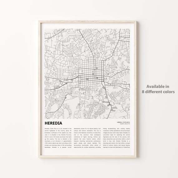 Heredia Map Print Travel Wall Decor Art Housewarming Gift
