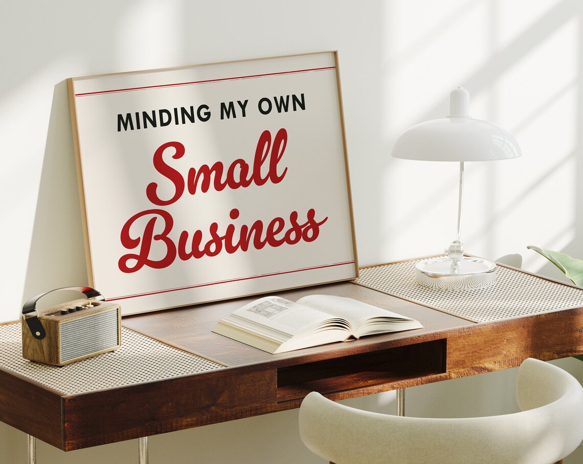 Mid-Century Retro Small Business Office Sign Art Print