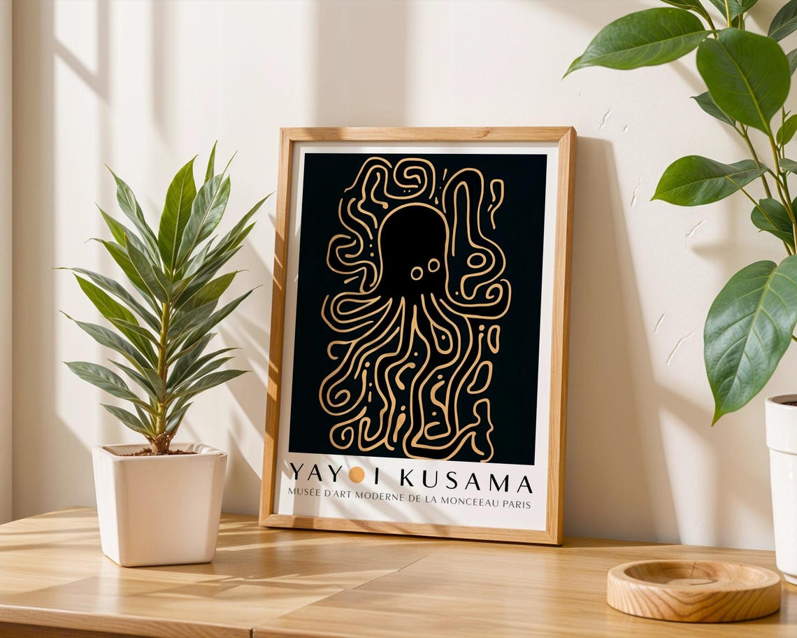 Yayoi Kusama Abstract Octopus Wall Art Bedroom Koi Fish Poster Octopus Poster Octopus Print Kusama Inspired Octopus Print - Image 6