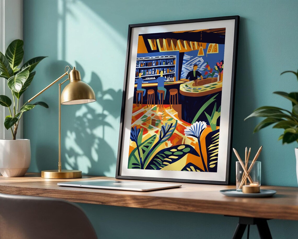 Abstract Jazz And Cafe, Modern Cozy Feeling Poster - Image 2