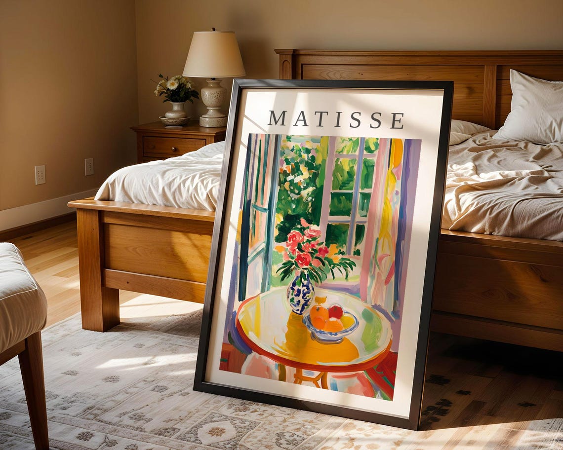 Henri Matisse Print Abstract Flower And Fruit Print Colorful Minimalist Artwork For Living Room Bedroom Office Fauvism Style Wall Art - Image 4
