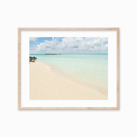 Calm Tropical Beach with Soft Sand and Clear Blue Water Poster
