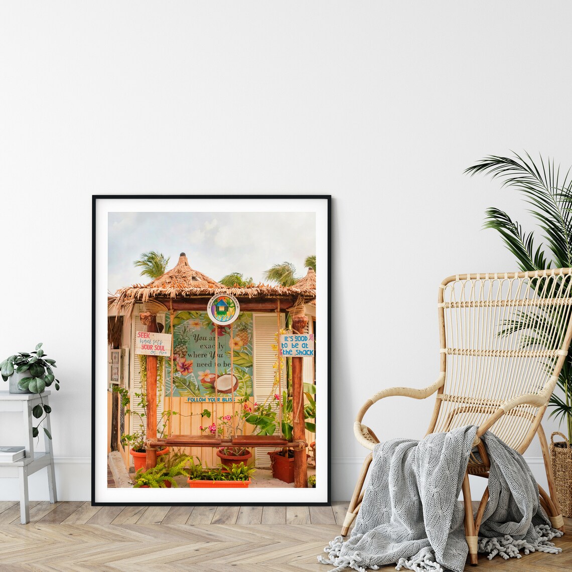 Beach Shack with Inspirational Signs Tropical Bar Photography Poster - Image 3
