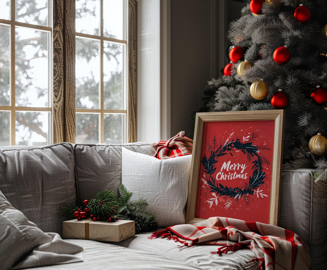 Weihnachtskranz Minimalistisch, Christmas Poster Print - Image 5