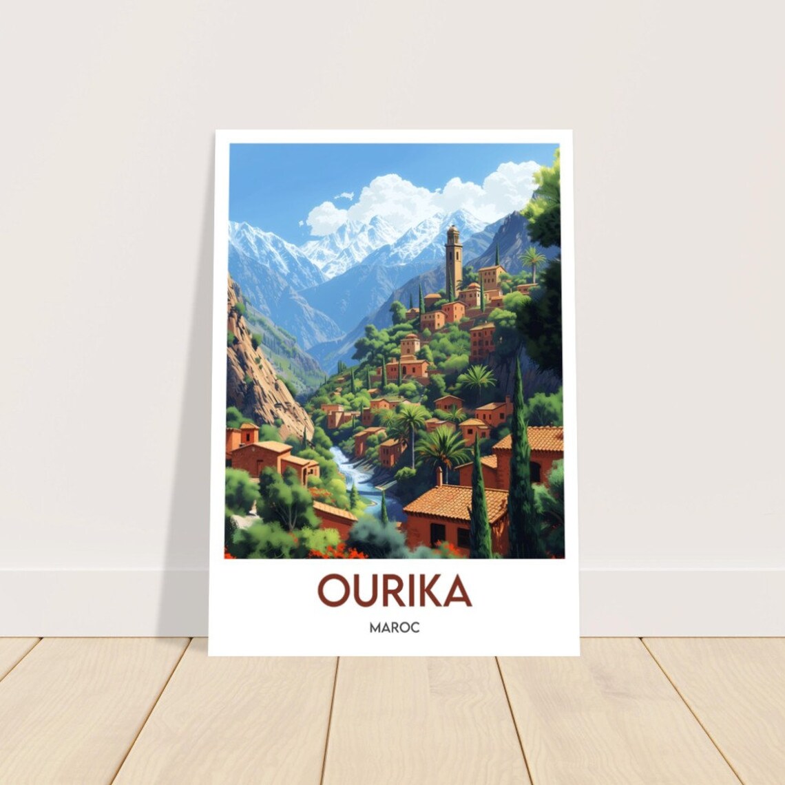 Ourika Morocco Travel Poster, Cultural Wall Art - Image 2