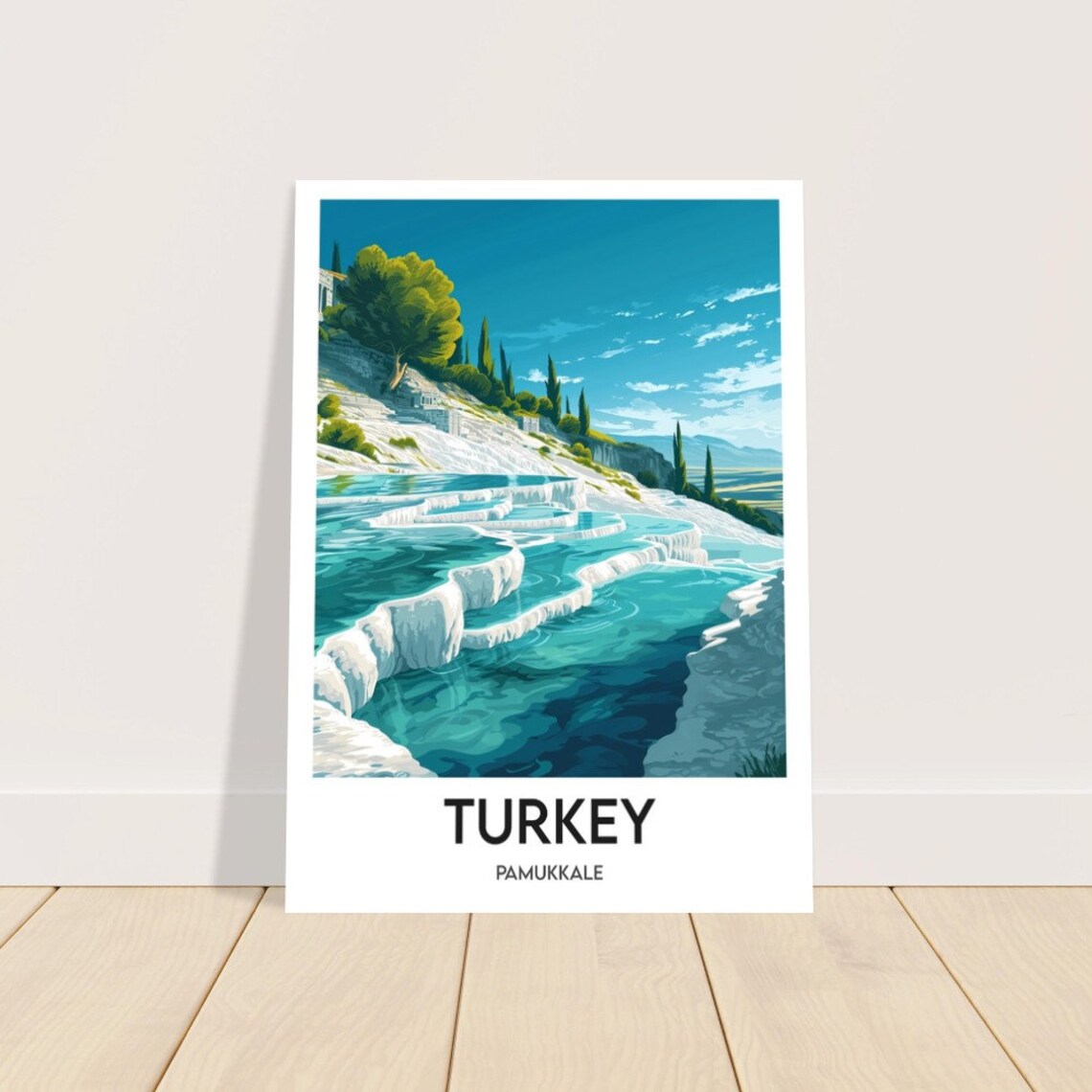 Pamukkale Travel Poster, Turkey Interior Decor - Image 2