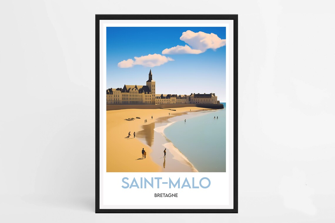 Saint Malo Minimalist Illustration Travel Poster