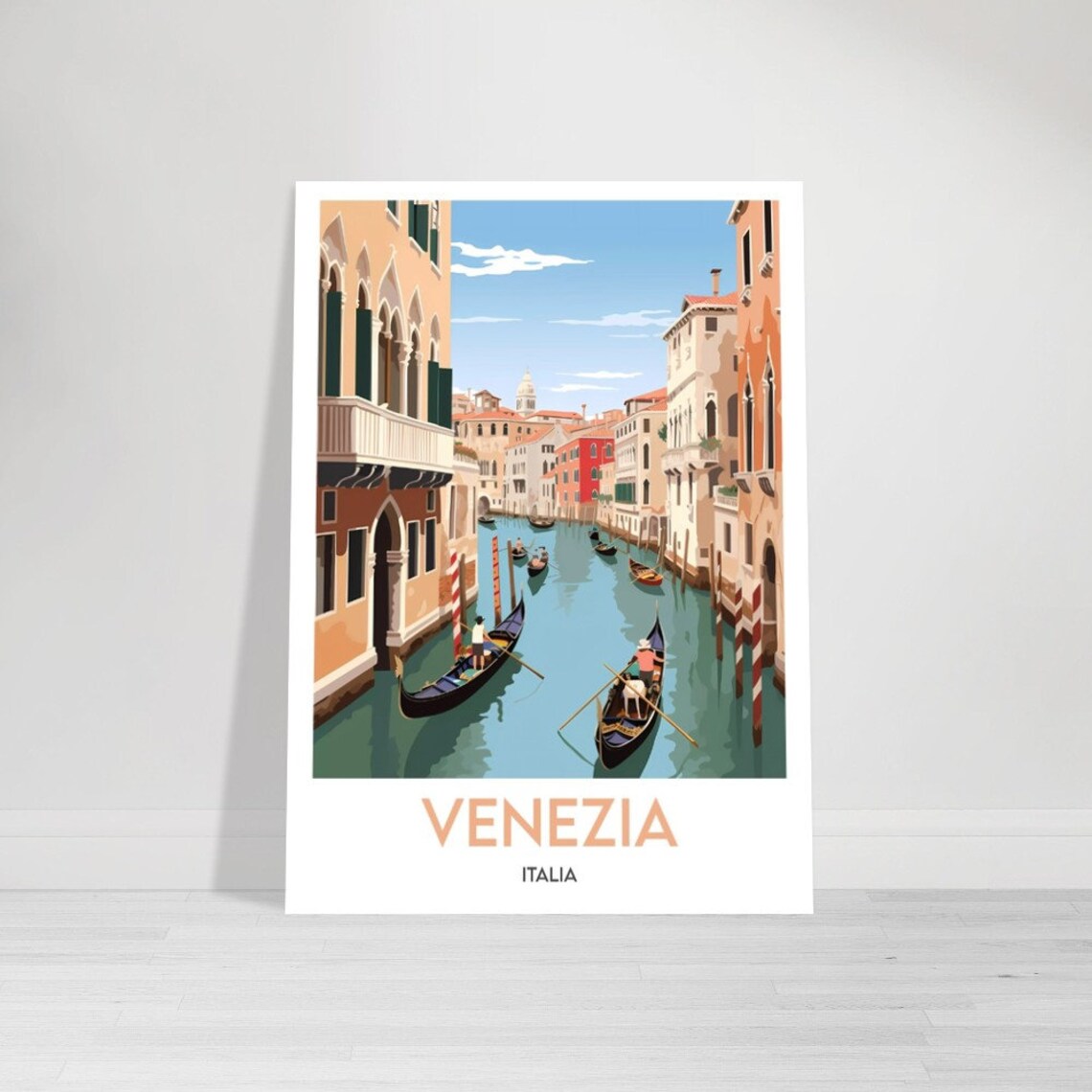 Venezia Italia Grand Canal Gondolas Historic Palazzi Travel Poster - Image 2