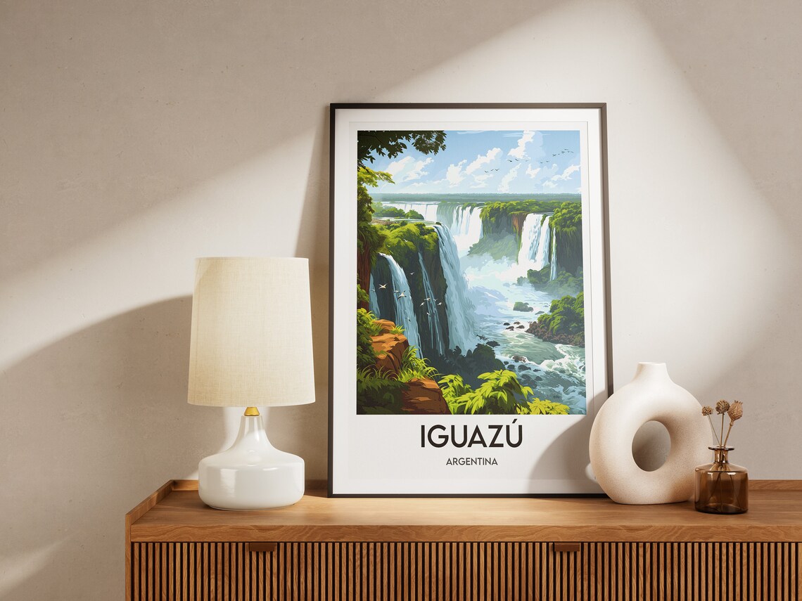 Iguazu Argentina Travel Poster, Waterfalls World Print - Image 2