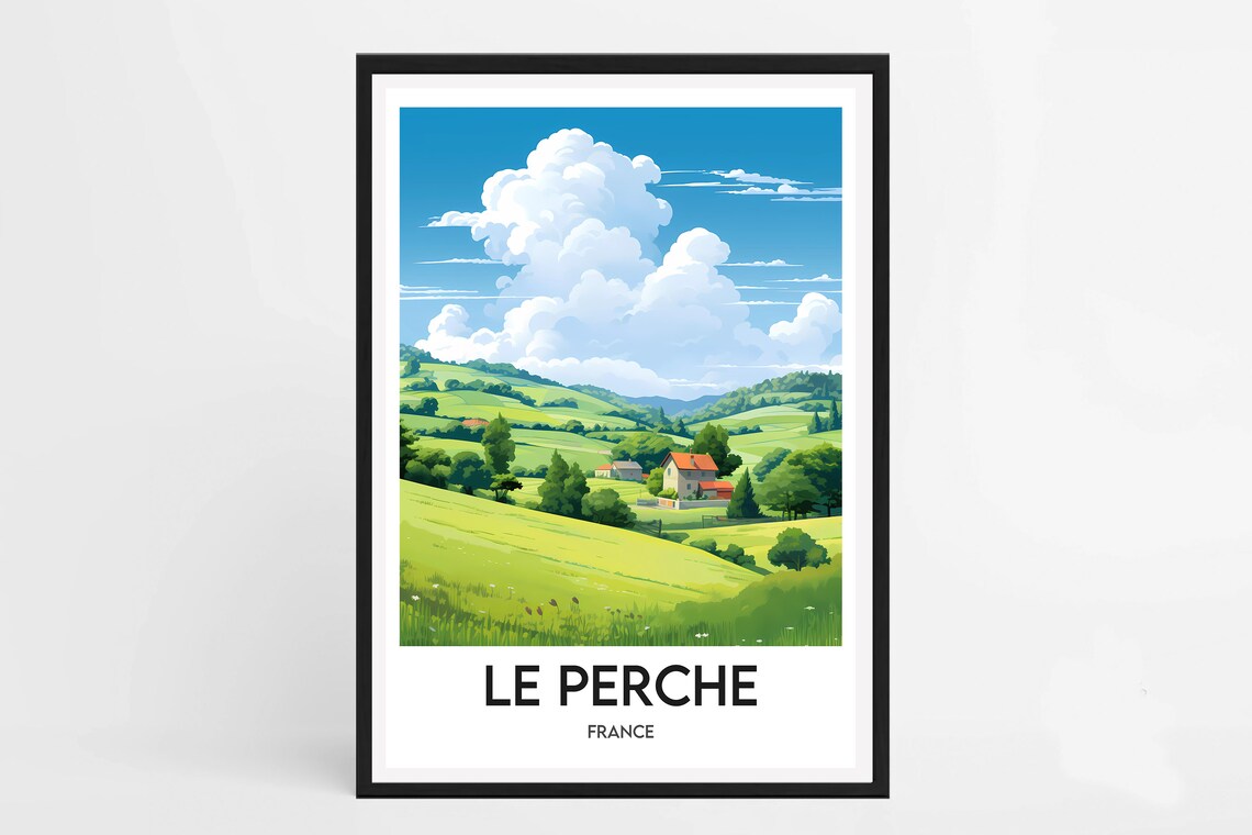 Le Perche France Rolling Green Hills Farmhouse Countryside Poster - Image 2