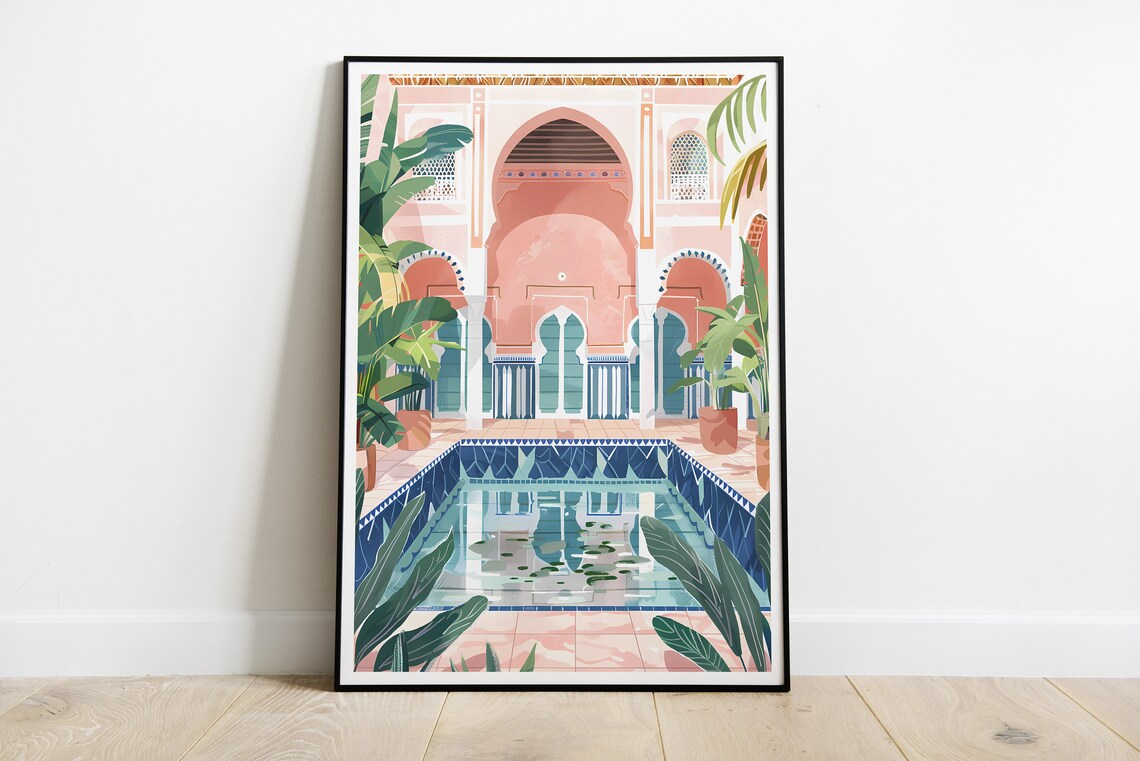 Marrakech Morocco Acrylic Painting Poster