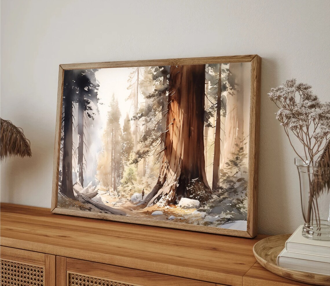 Sequoia Watercolor National Park Art Print - Image 2