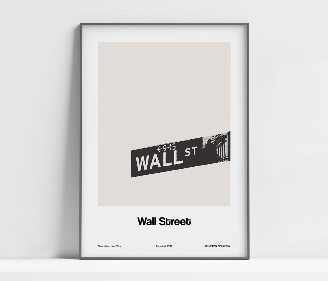 Wall Street, Manhattan New York Minimalist Poster