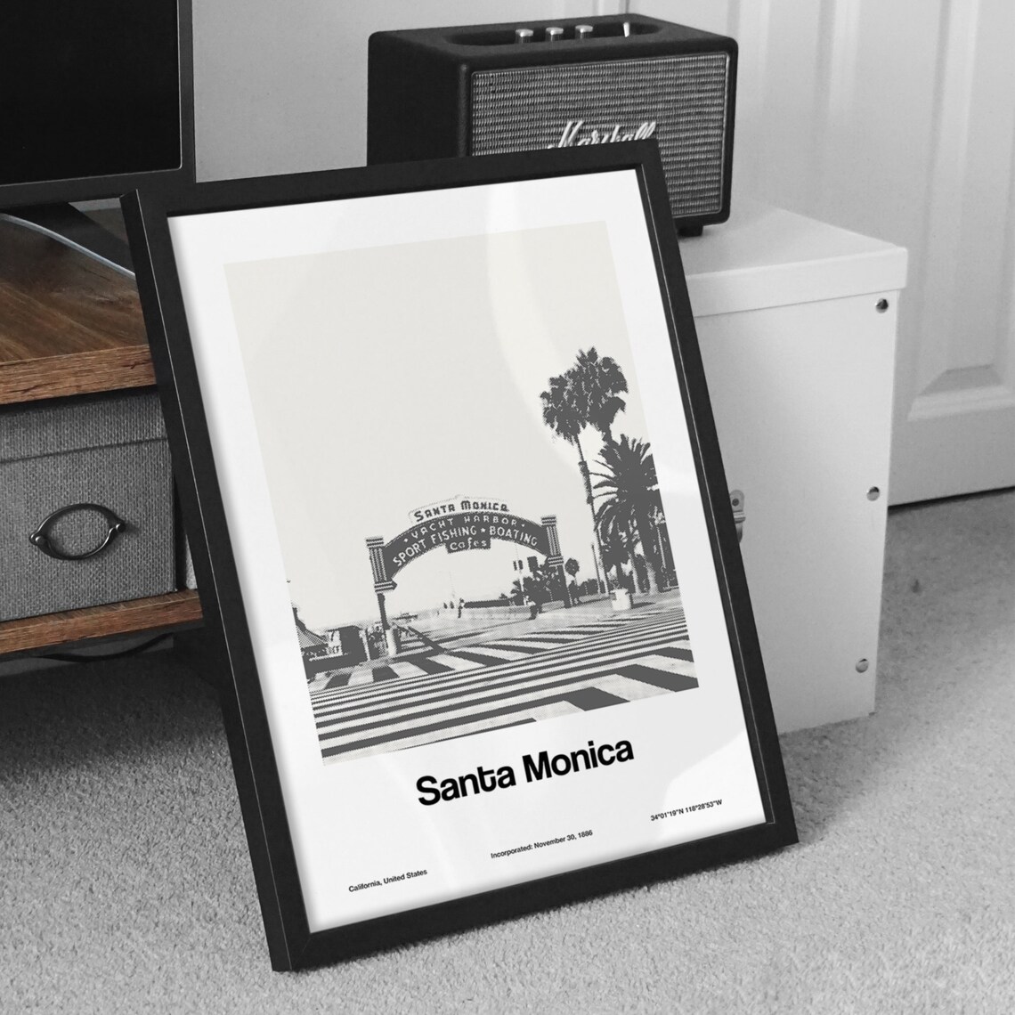 Santa Monica Pier Poster, Minimalist California Print - Image 3