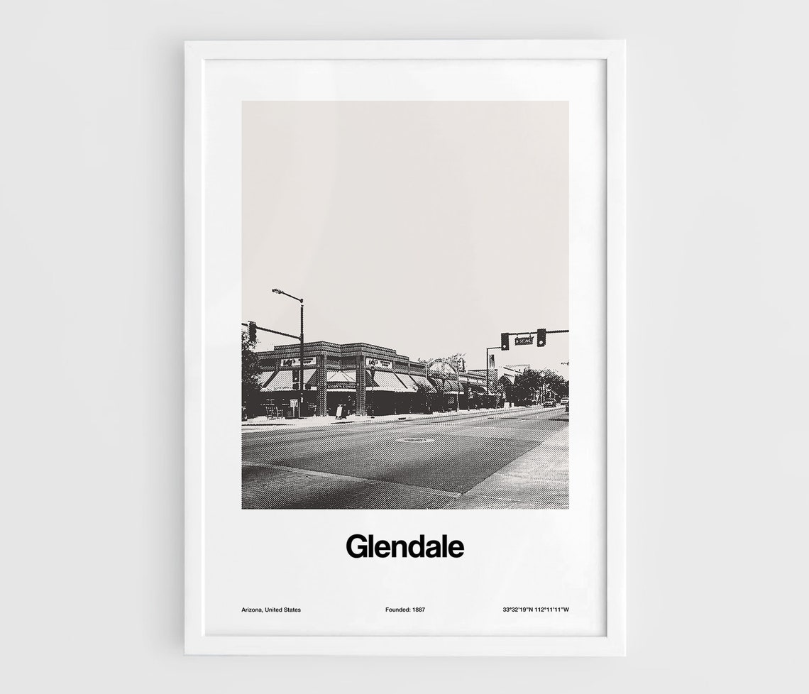 Glendale Arizona Minimalist Custom City Art Print