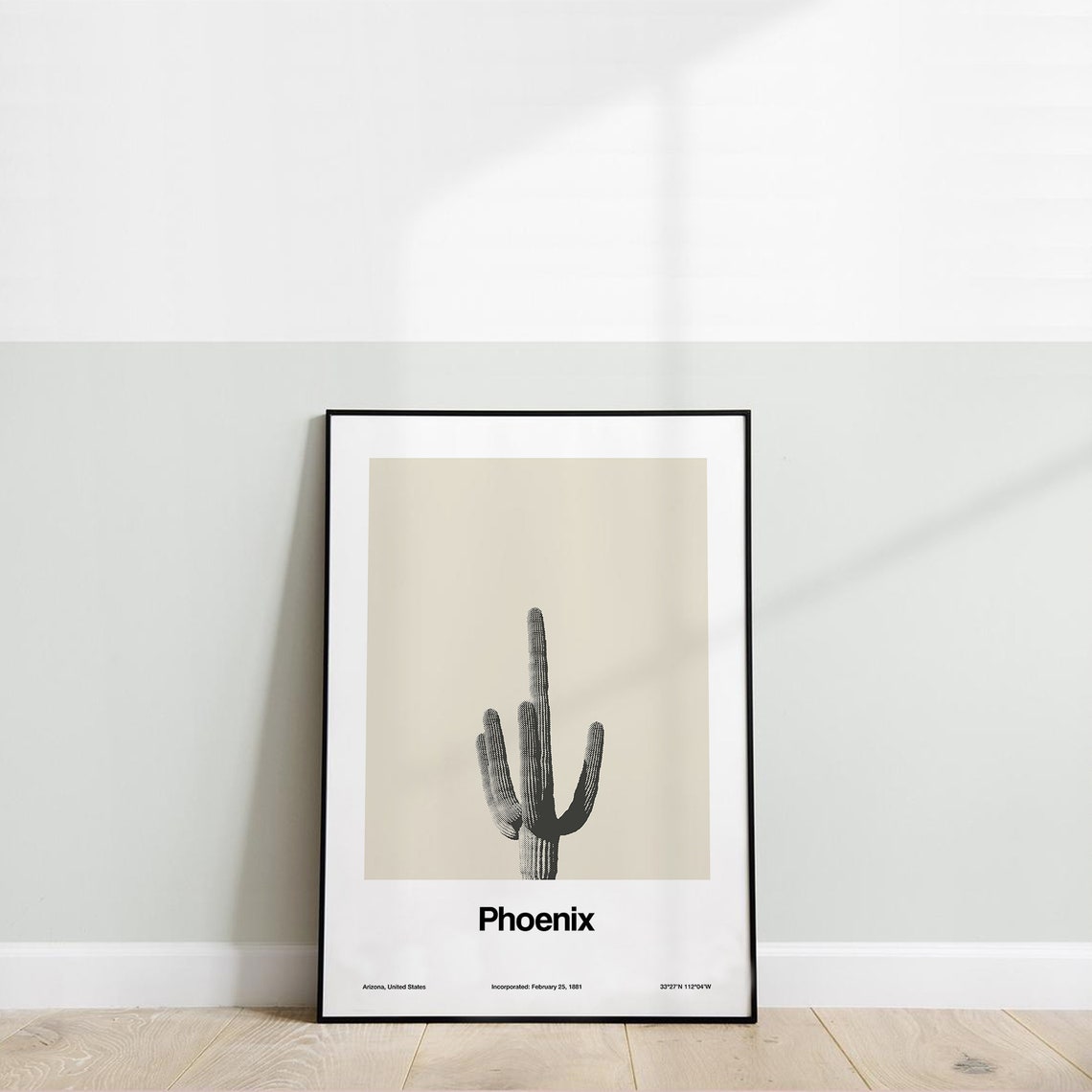 Phoenix Arizona Minimalist Travel Poster, Saguaro Cactus - Image 3