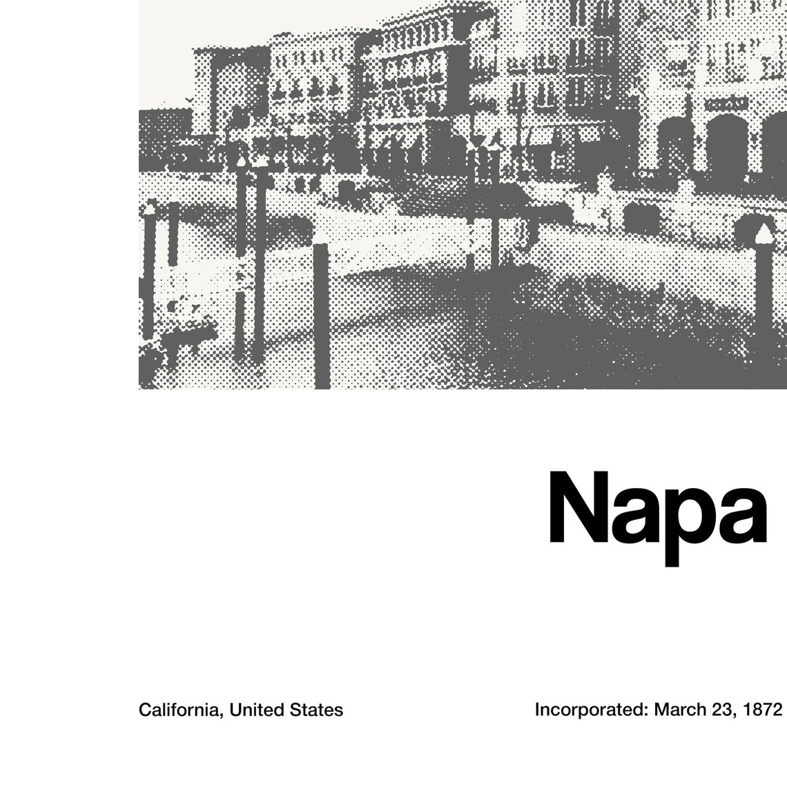Napa California Poster Print, Downtown Napa River - Image 3