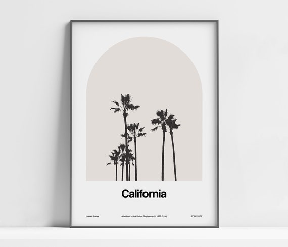 California Palms Minimalist Travel Poster, City Arch