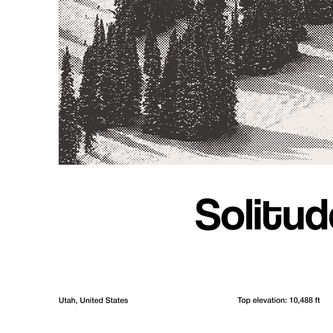 Solitude Utah Minimalist Travel Poster, Wasatch Mountains - Image 3