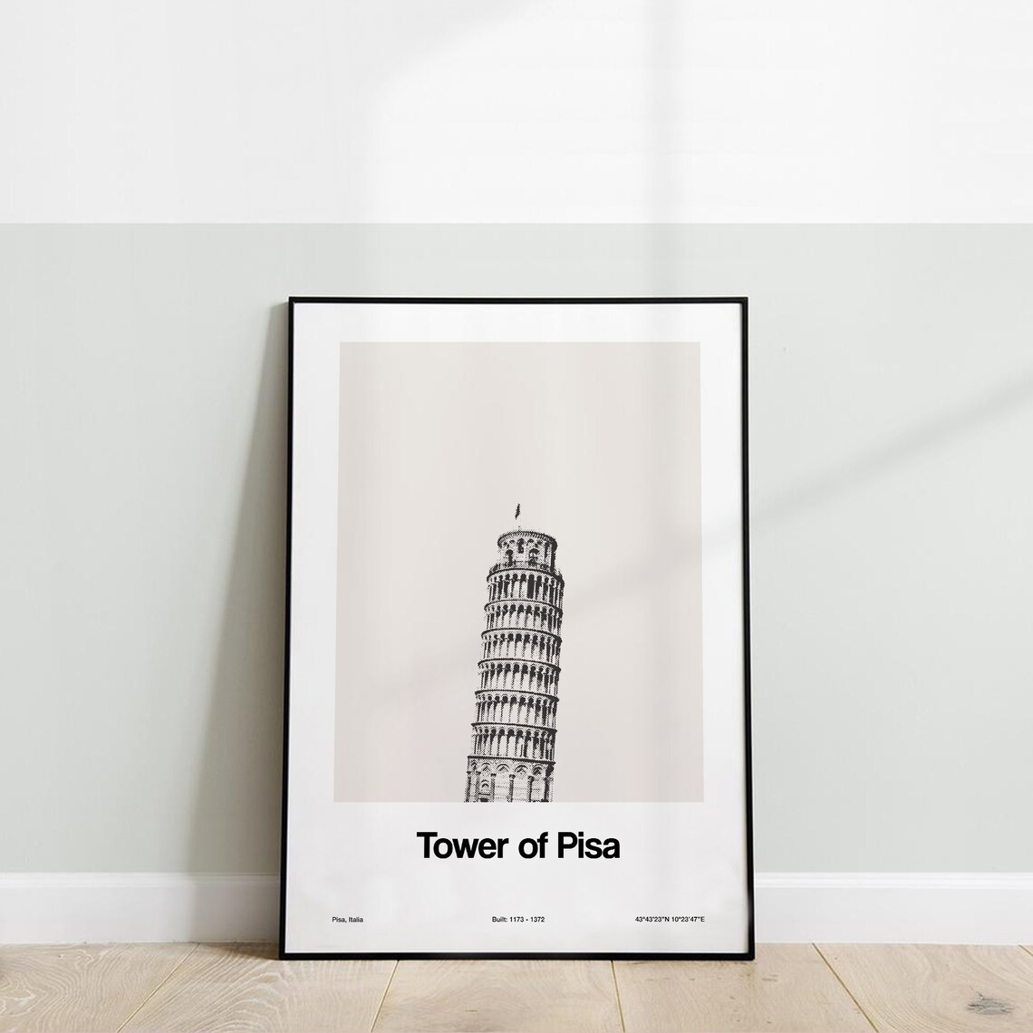 Tower Of Pisa Minimalist Travel Poster, Tuscany - Image 3