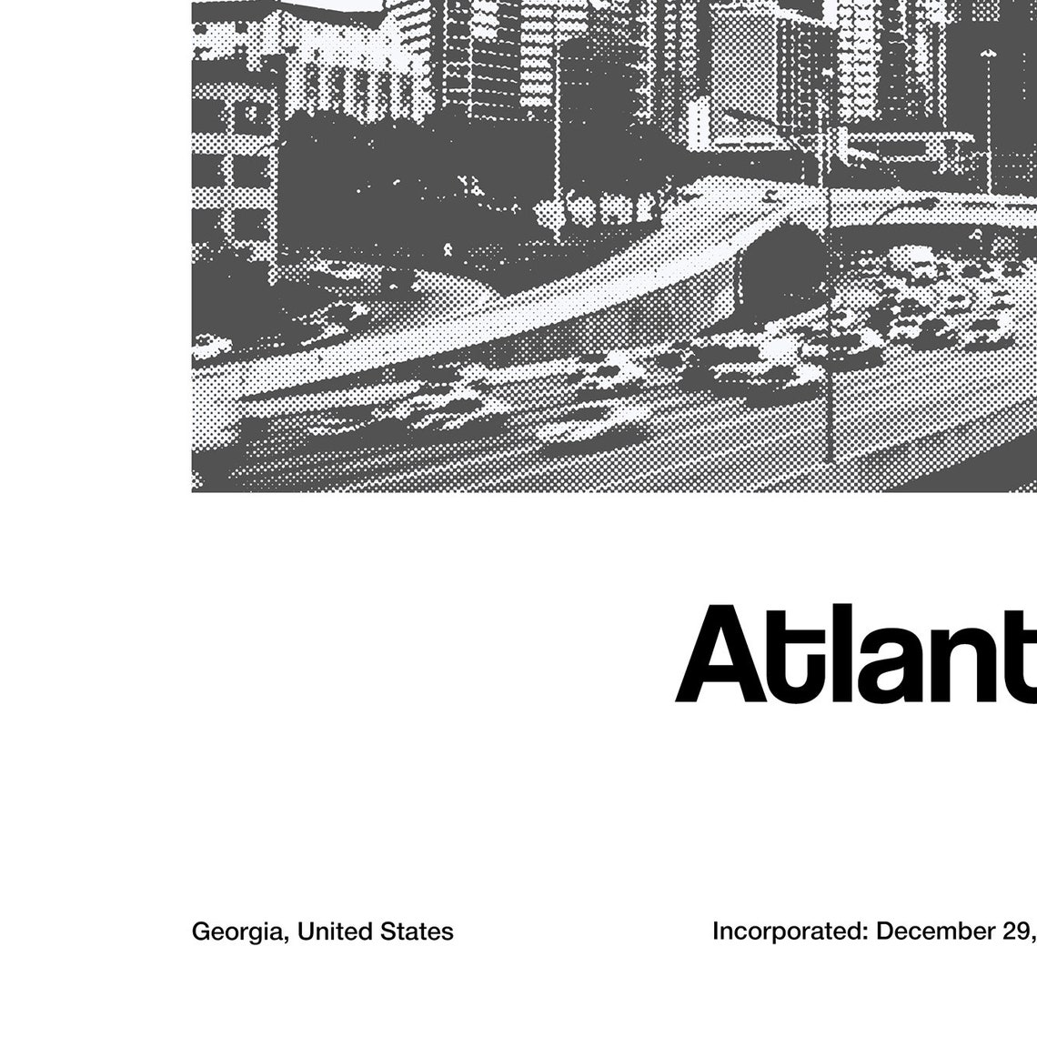Atlanta Georgia Minimalist Skyline Custom Art Print - Image 2