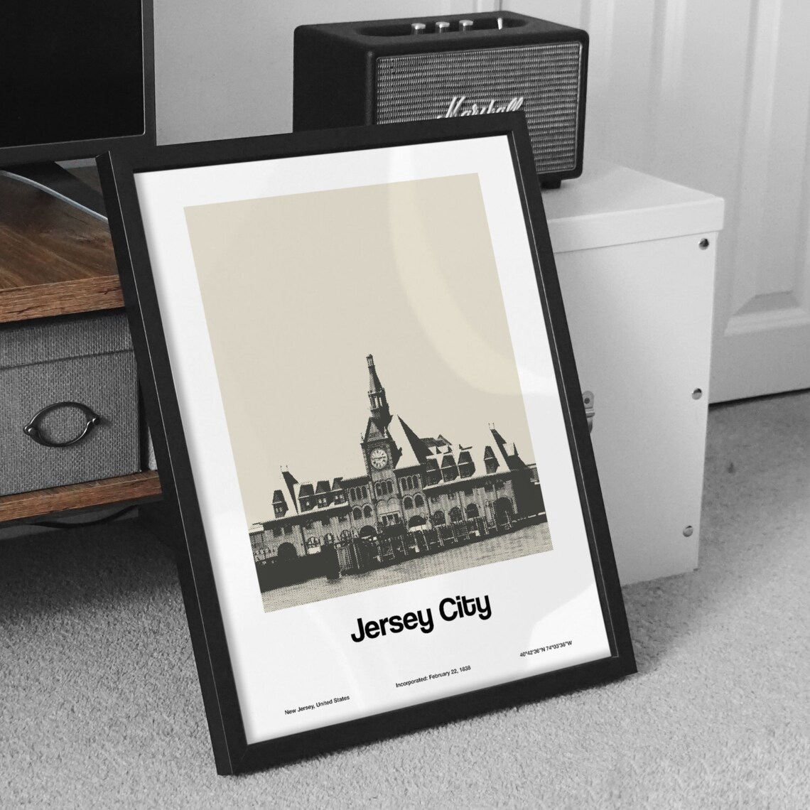 Jersey City NJ Terminal, Minimalist Travel Poster - Image 2