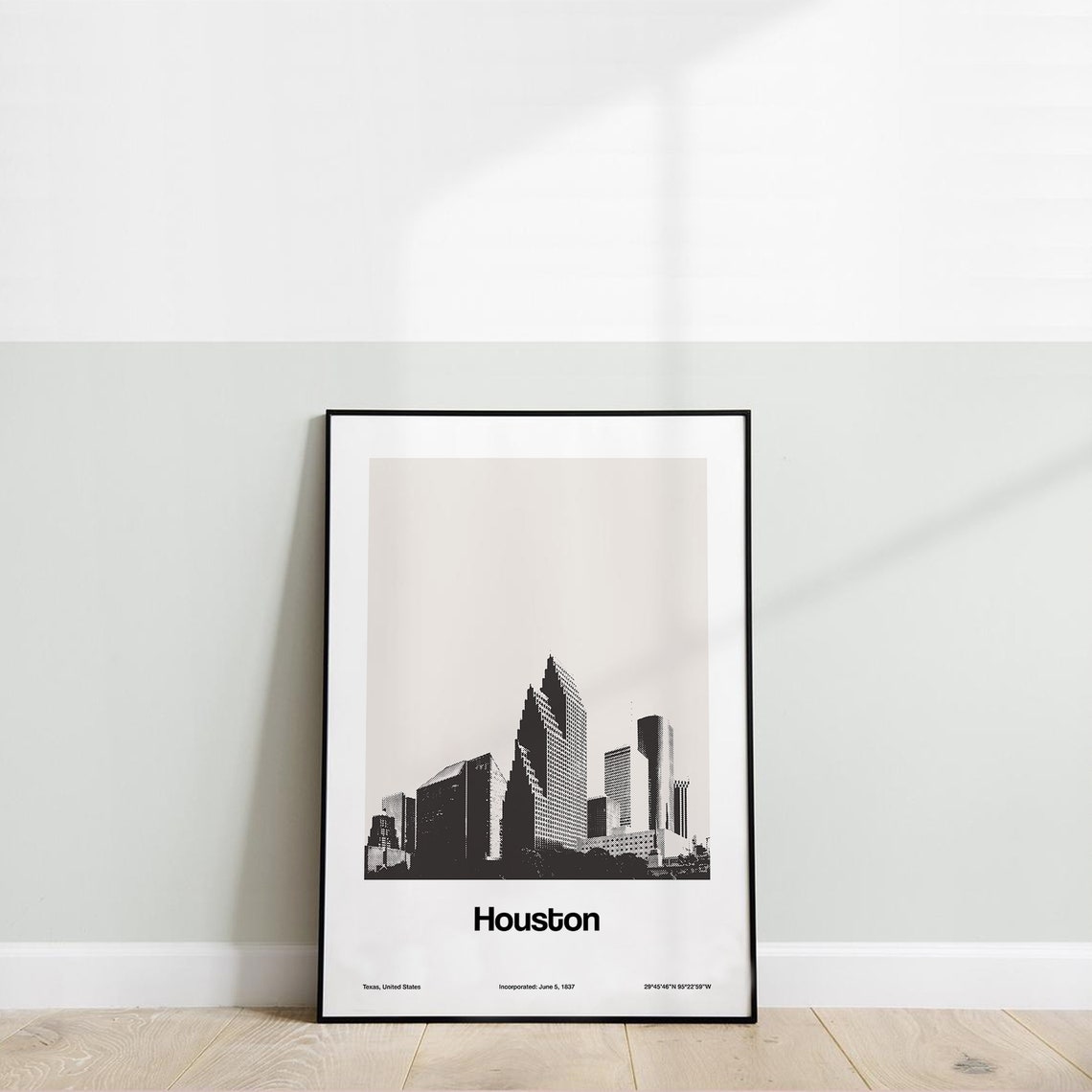 Houston Skyline, Houston TX Minimalist City Print - Image 3