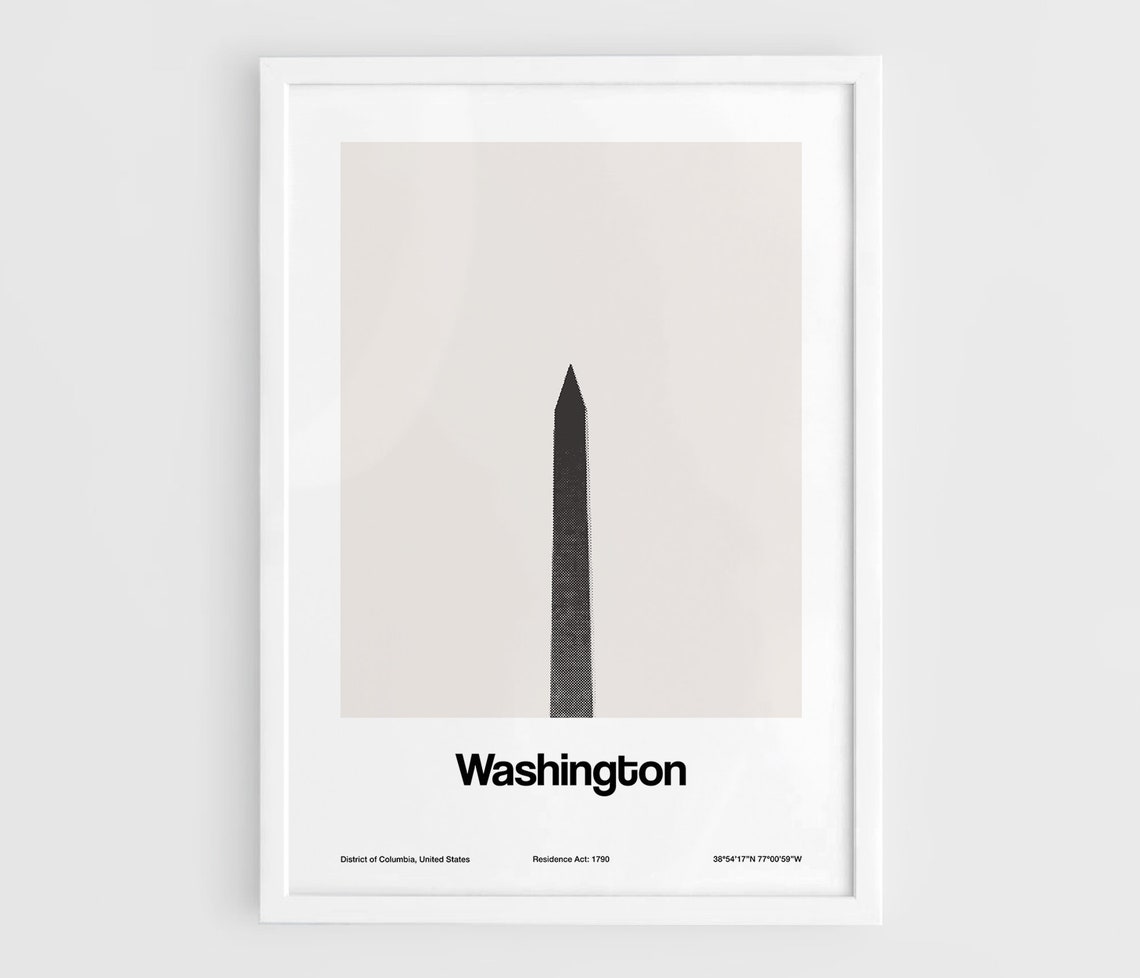 Washington DC Minimalist City Print, National Mall