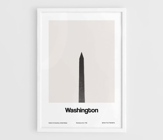 Washington DC Minimalist City Print, National Mall
