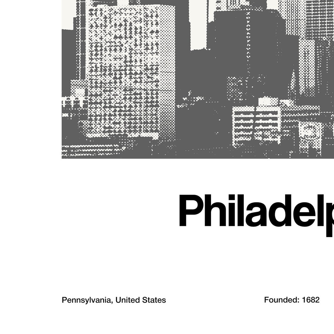 Philadelphia Skyline, Minimalist Cityscape Art Print - Image 2