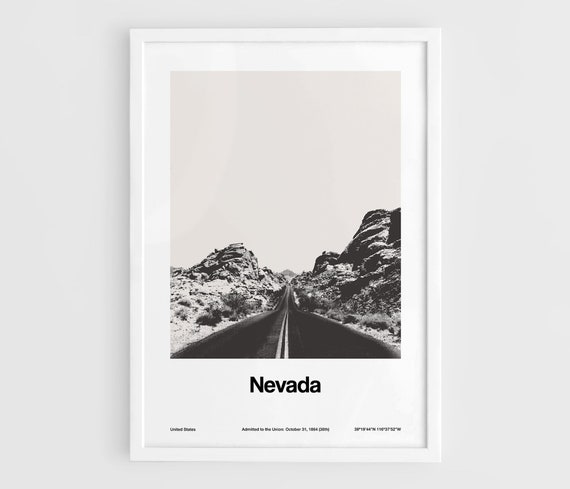 Nevada Redrock Canyon, Minimalist Travel Poster