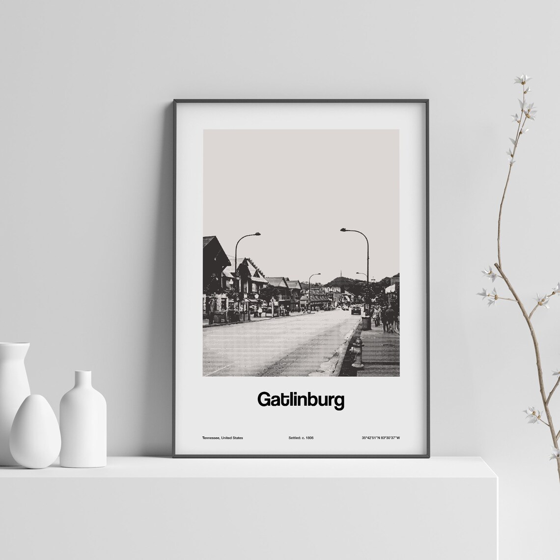 Gatlinburg Tennessee Minimalist Custom City Art Print - Image 2