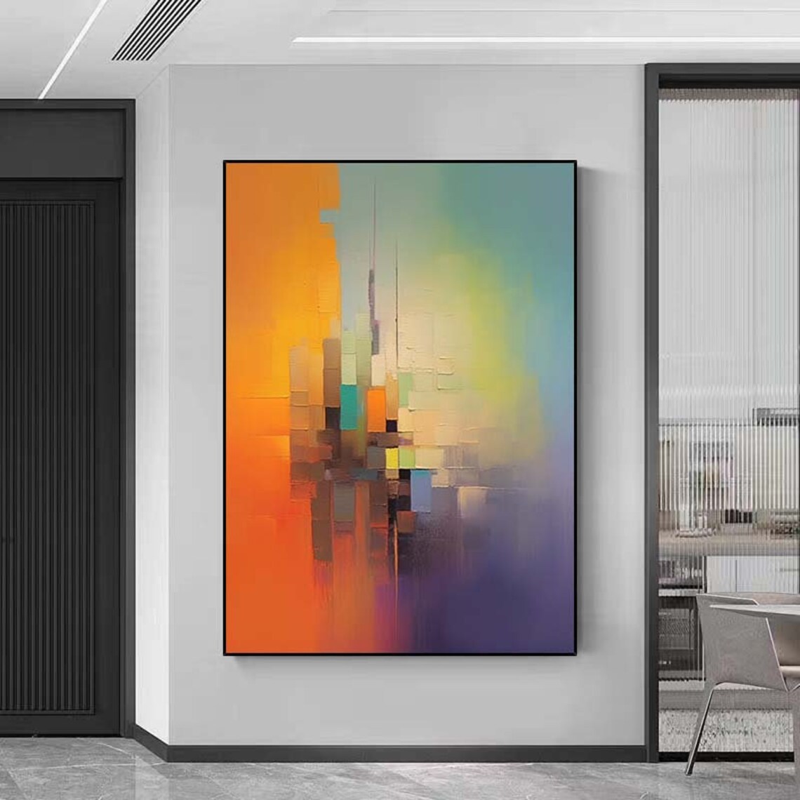 Rainbow Geometric Abstract Art Print, Living Room - Image 5