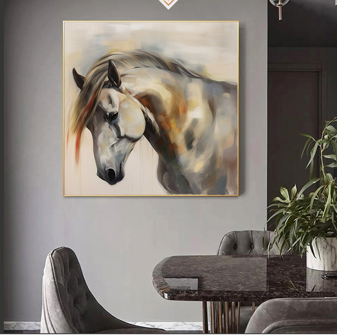 Horse Oil Painting Art Print, Animal Decor - Image 5