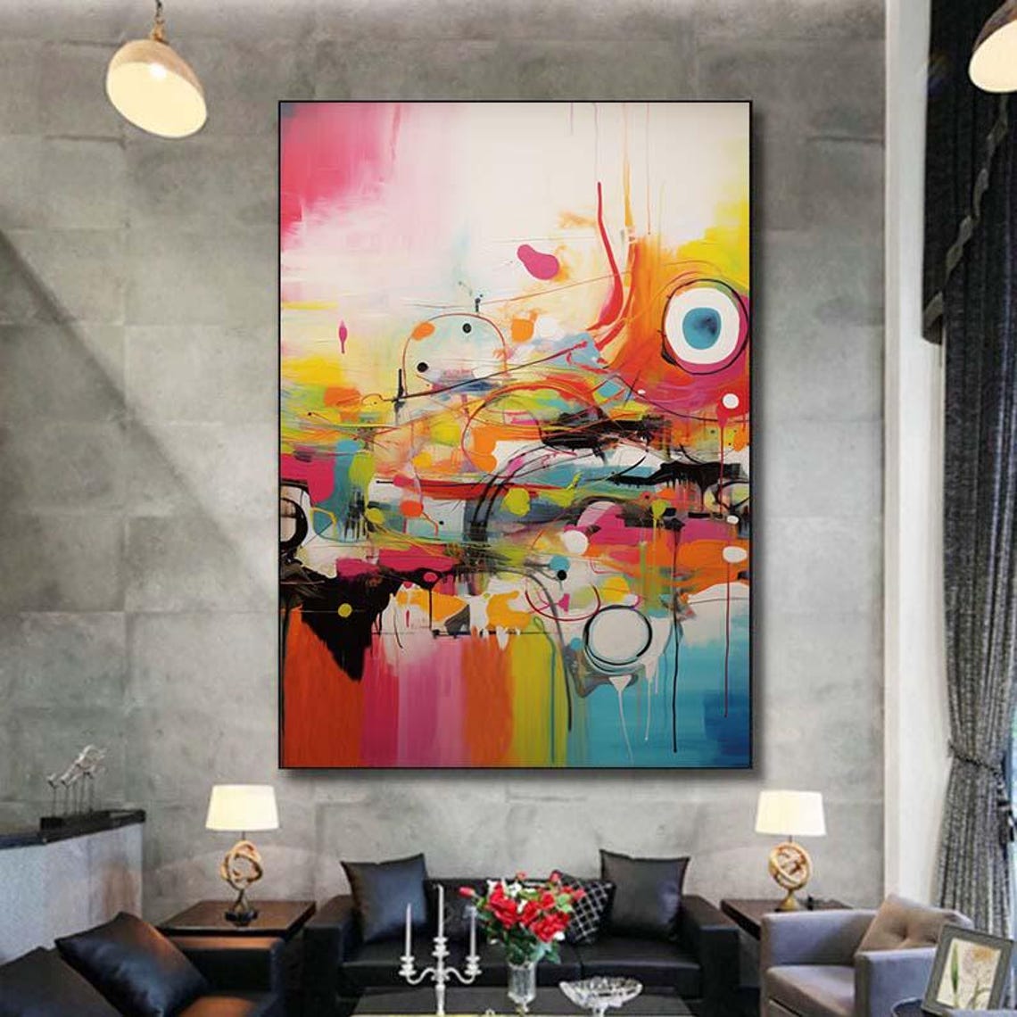 Rainbow Drip Multicolor Modern Abstract Vertical Bright Color Poster - Image 6