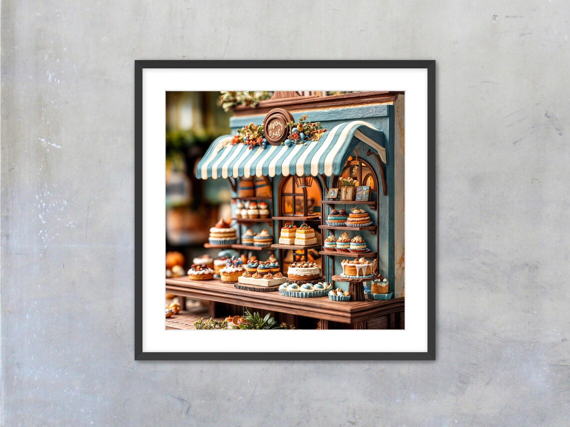 Miniature French Patisserie Dollhouse Cakes Bakery Shop Art Poster - Image 4