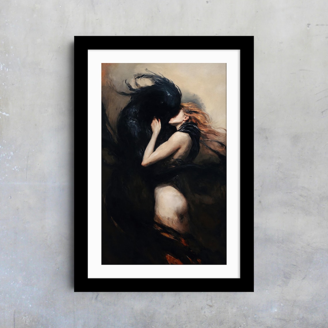 Dark Fantasy Mystical Demon And Maiden Art Print - Image 4