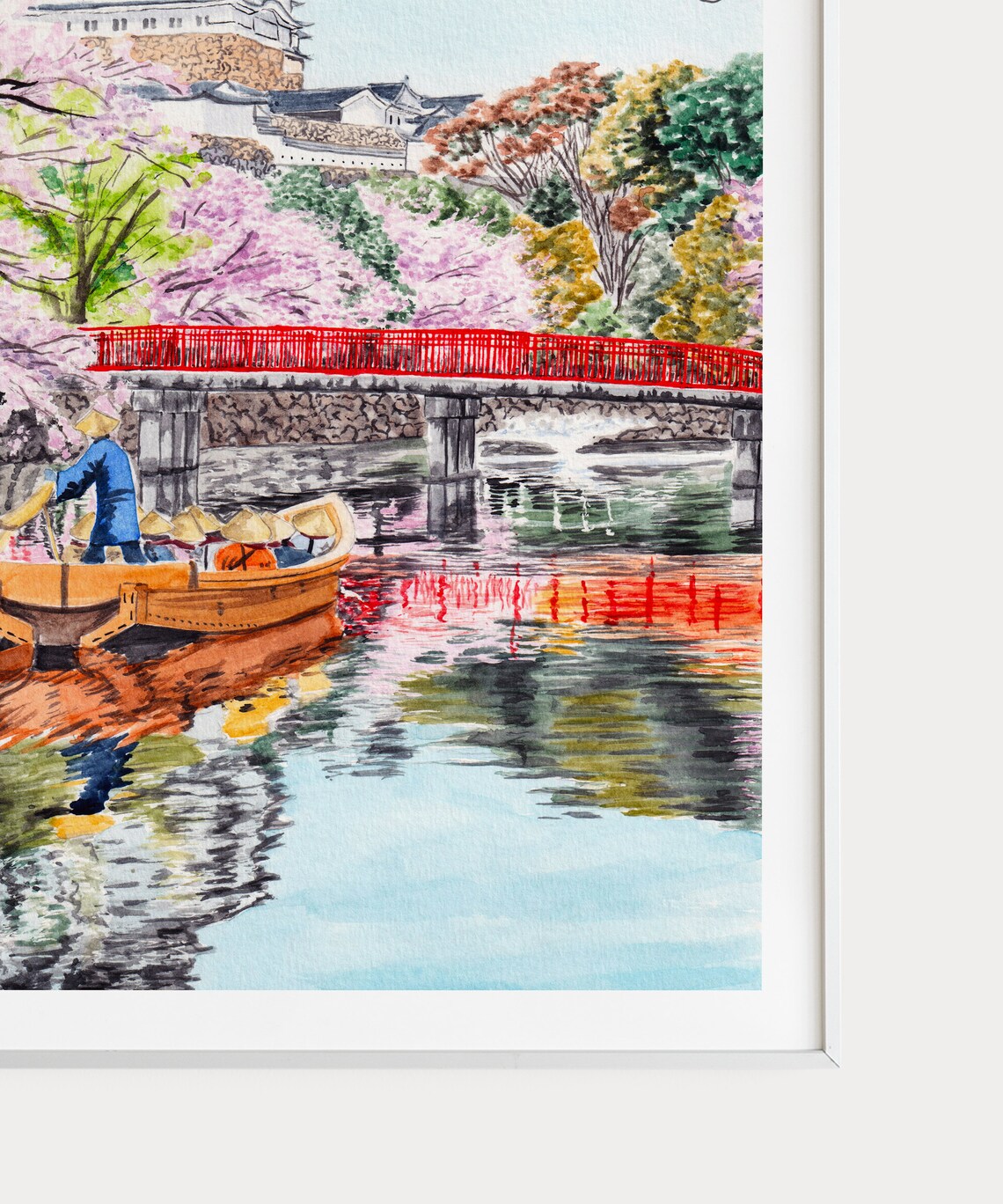 Himeji Castle Watercolor Art Print, Japan Travel - Image 2