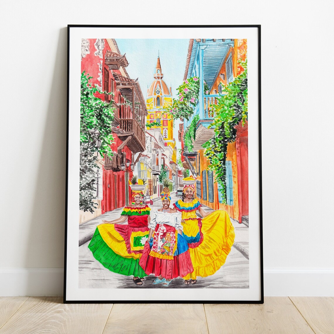 Cartagena Palenquera, Colombia Travel Poster Print - Image 2