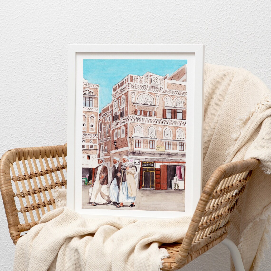 Sanaa, Yemen Travel Poster, Middle East Print - Image 3