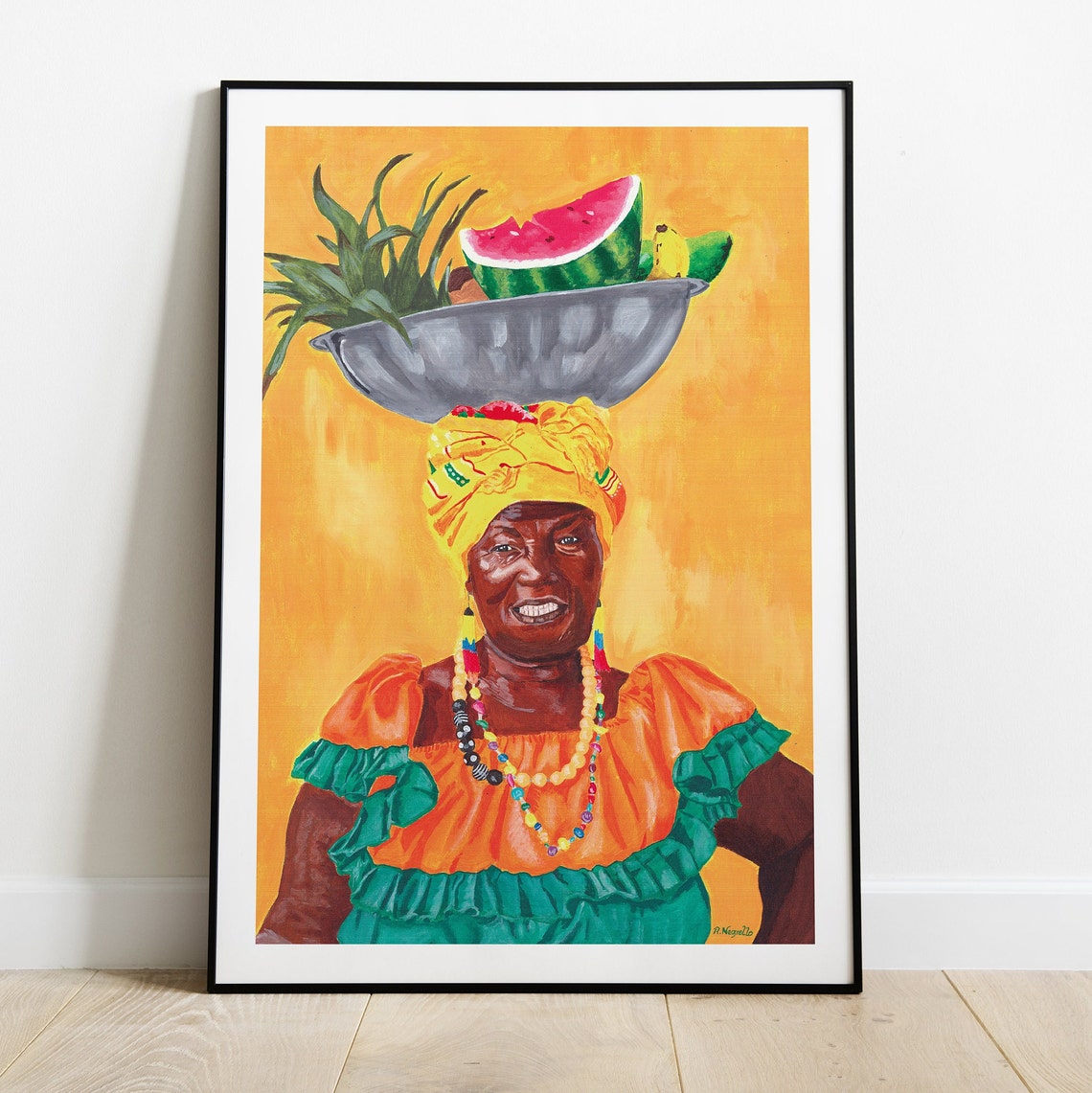 Colombian Palenquera Colombia Print Palenquera Portrait Colombia Art Print Palenquera Art Print Colombian Art Palenquera Print - Image 2