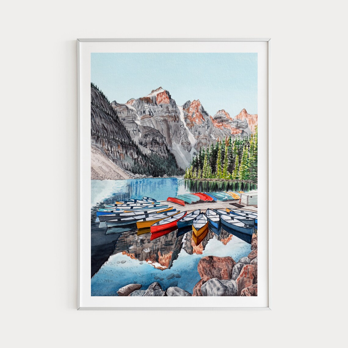 Banff National Park Watercolor Art Print, Canada