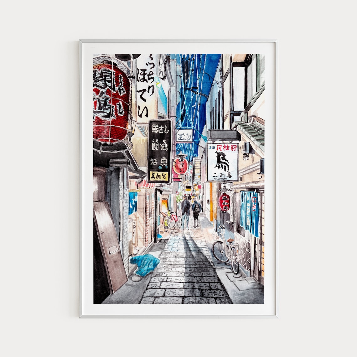 Osaka Watercolor Cityscape Japan Travel Poster