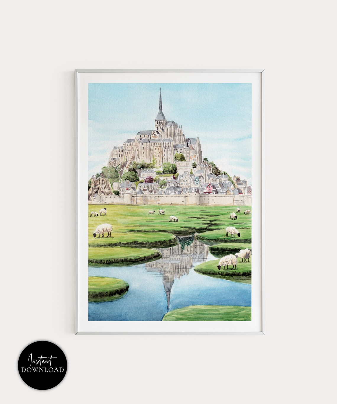 Mont Saint Michel Normandy France Travel Poster