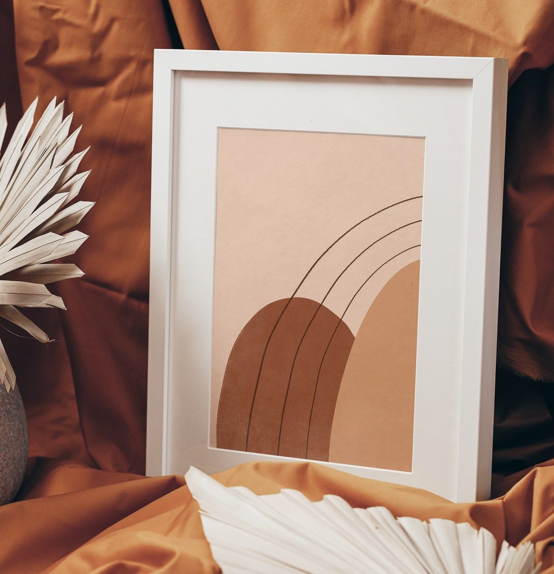 Terracotta Arch Shapes Minimalist Earthy Boho Abstract Poster - Image 3