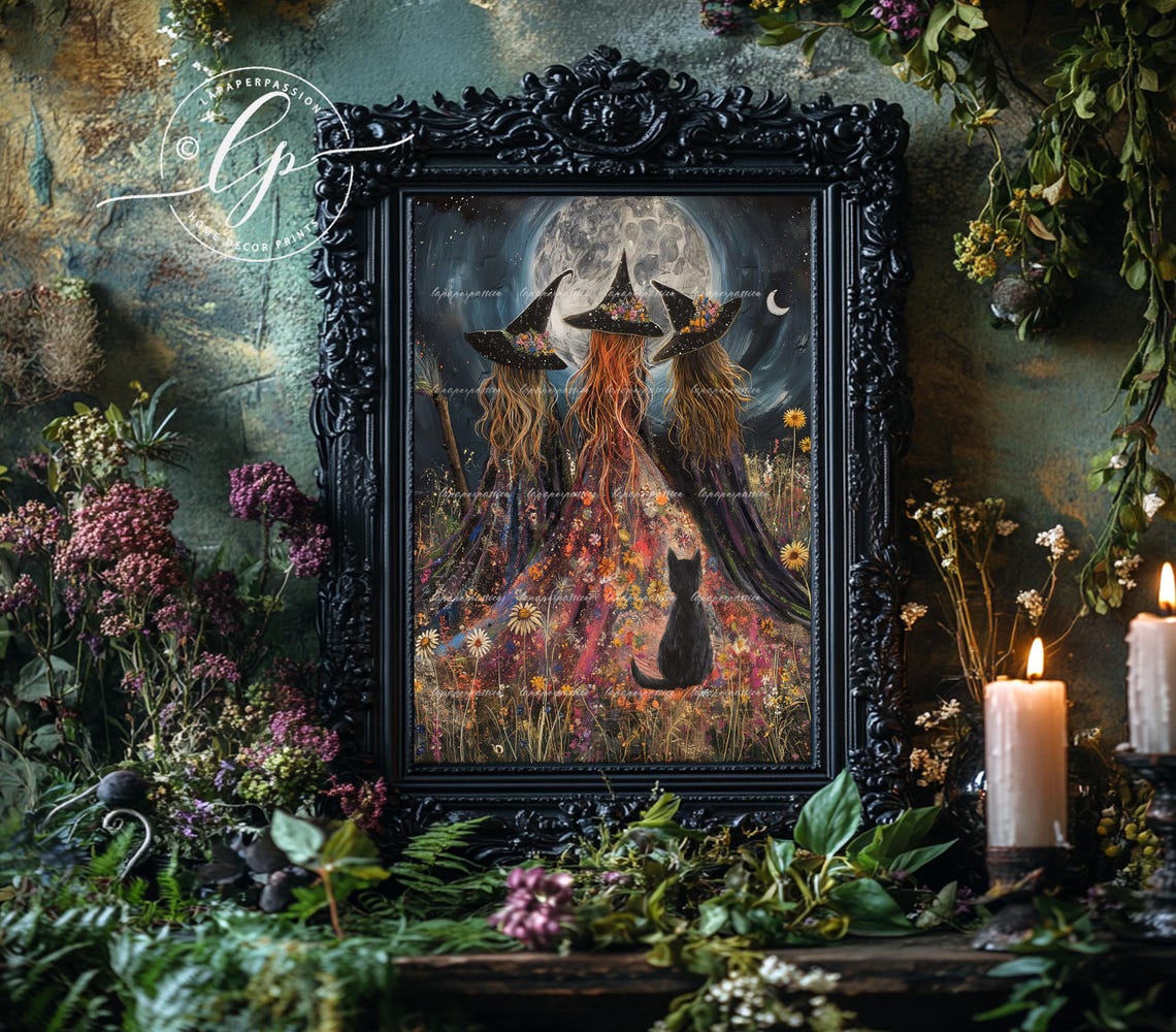 A Coven Of Witches Art Print, Mystical Decor - Image 4