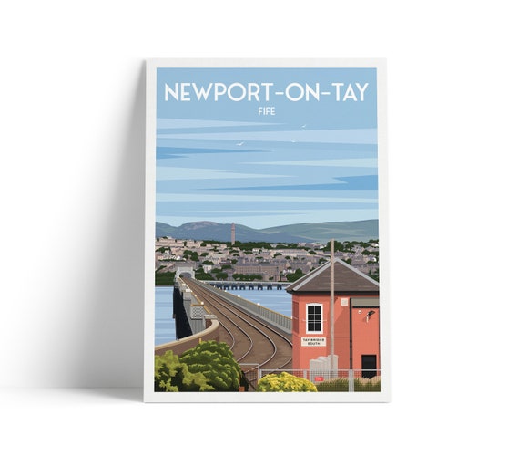 Newportontay Railway Bridge Travel Poster Vintagestyle Art Print